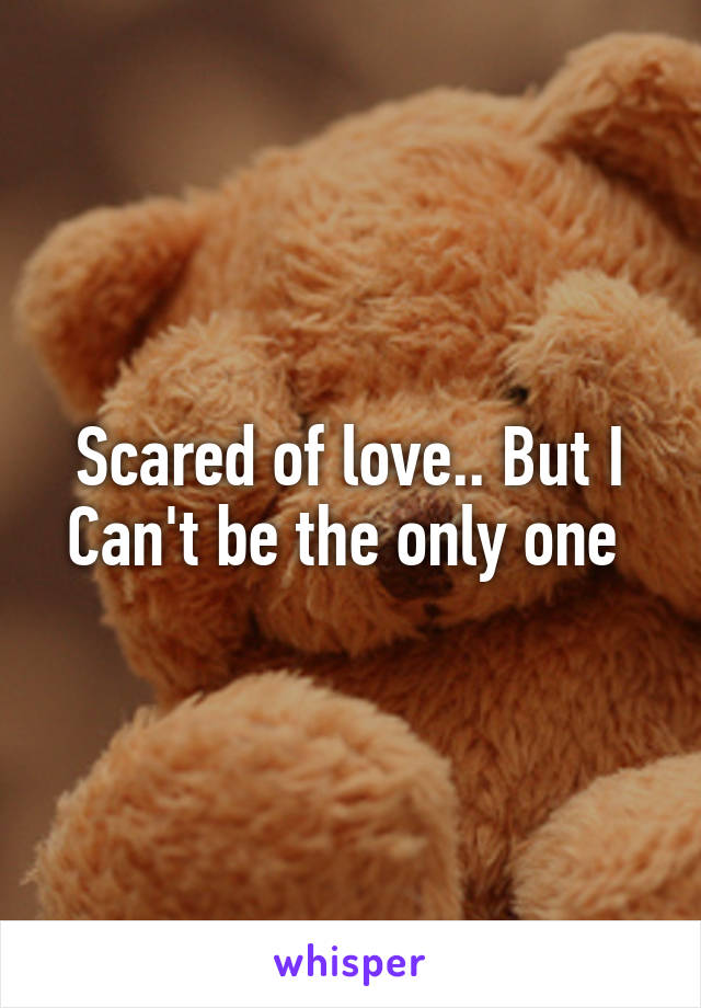 Scared of love.. But I Can't be the only one 