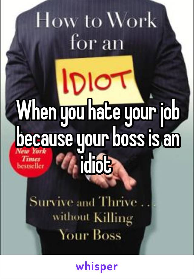 When you hate your job because your boss is an idiot 