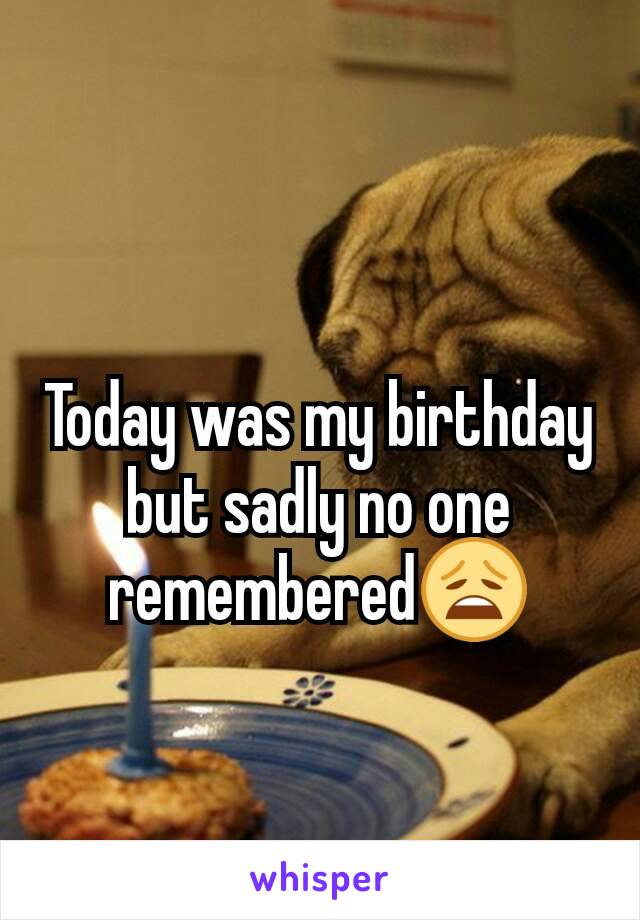 Today was my birthday but sadly no one remembered😩