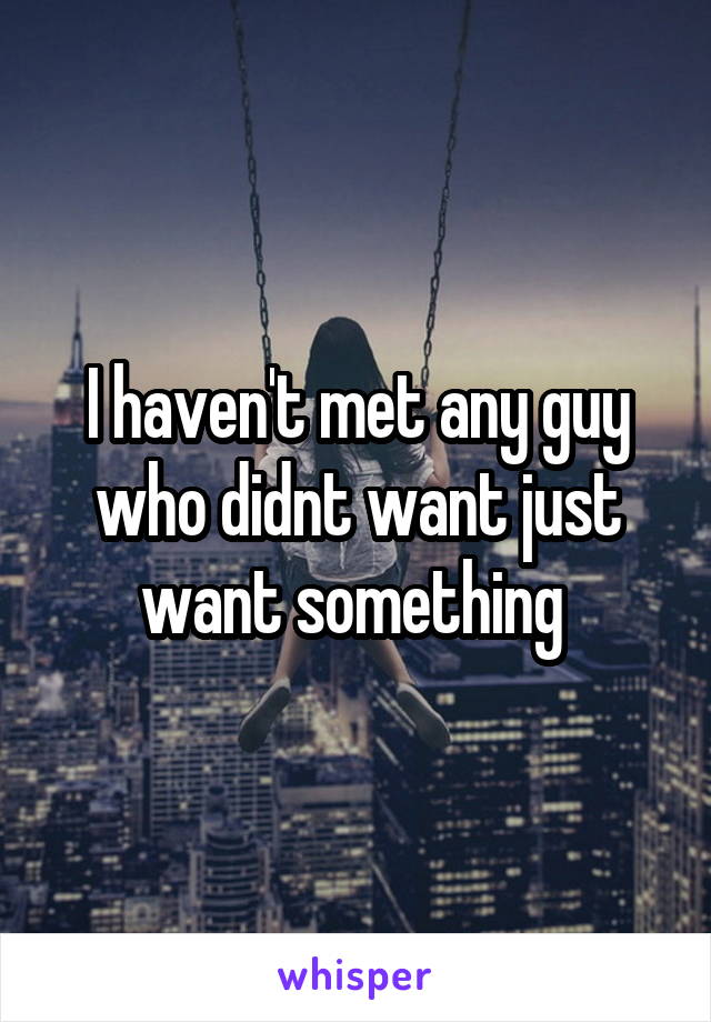 I haven't met any guy who didnt want just want something 