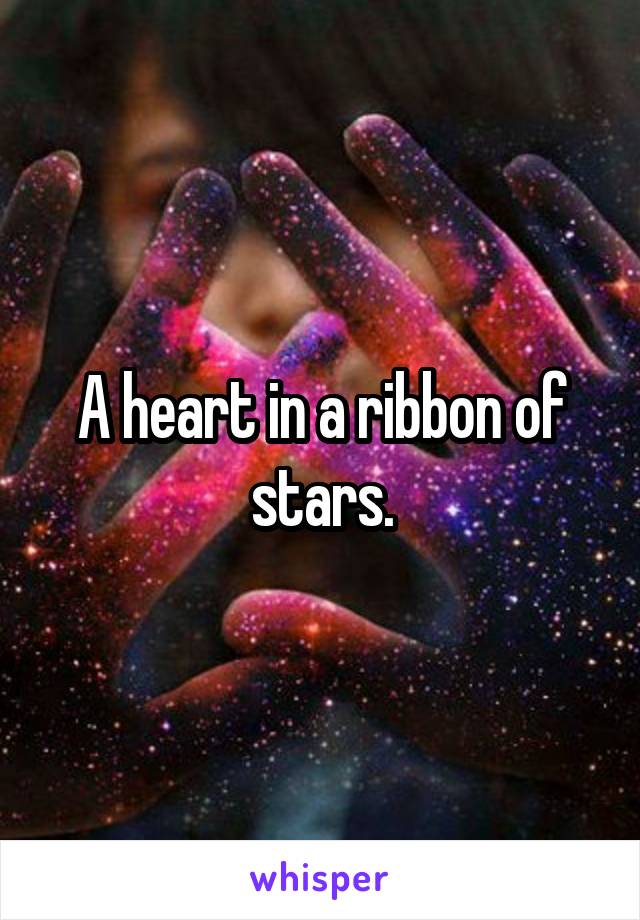 A heart in a ribbon of stars.