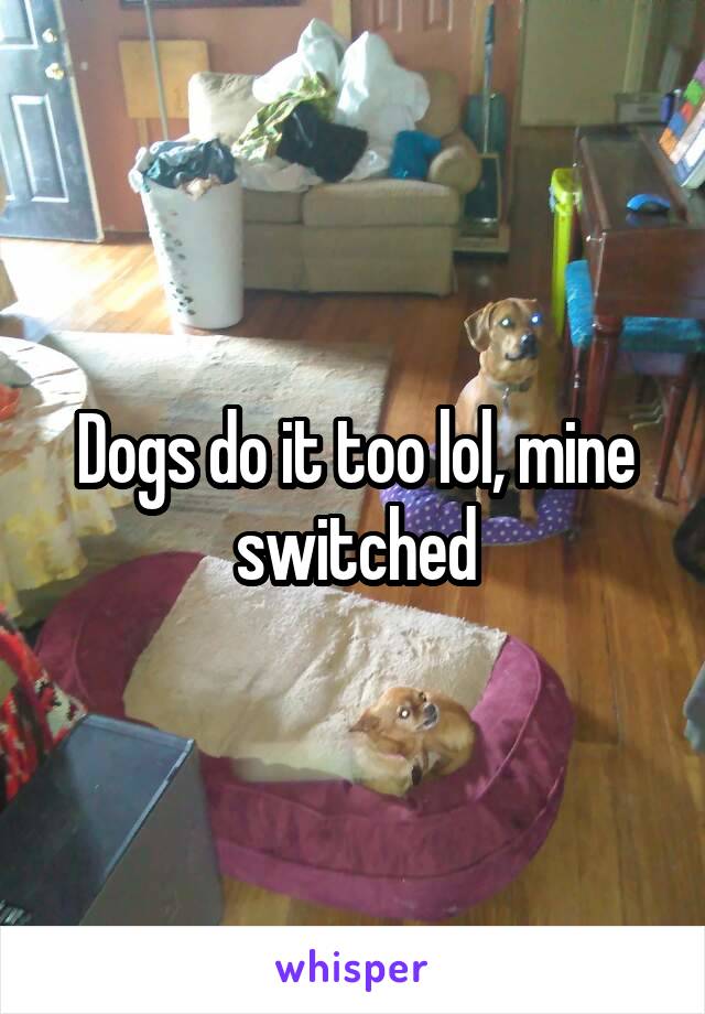 Dogs do it too lol, mine switched