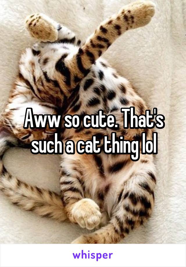 Aww so cute. That's such a cat thing lol