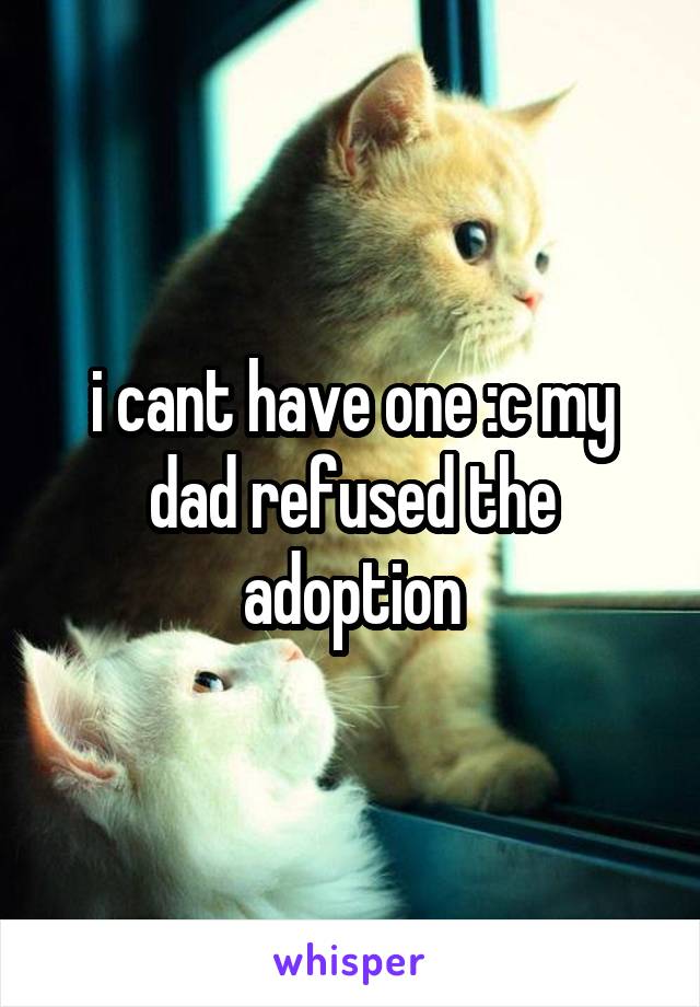 i cant have one :c my dad refused the adoption