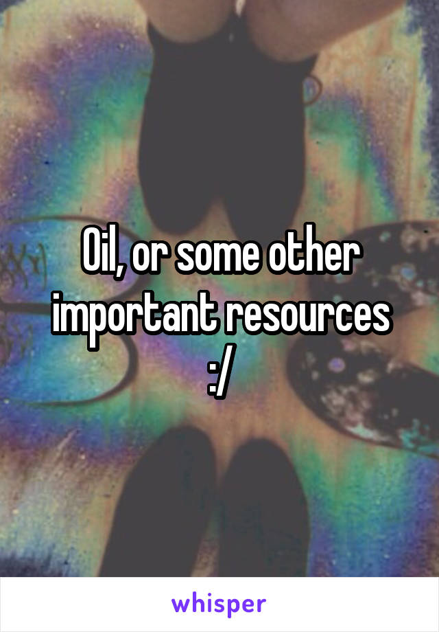 Oil, or some other important resources
:/