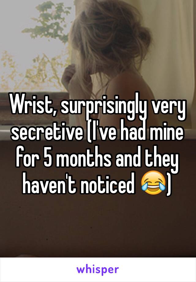 Wrist, surprisingly very secretive (I've had mine for 5 months and they haven't noticed 😂)
