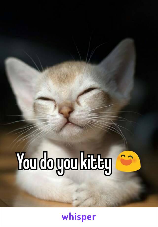 You do you kitty 😄