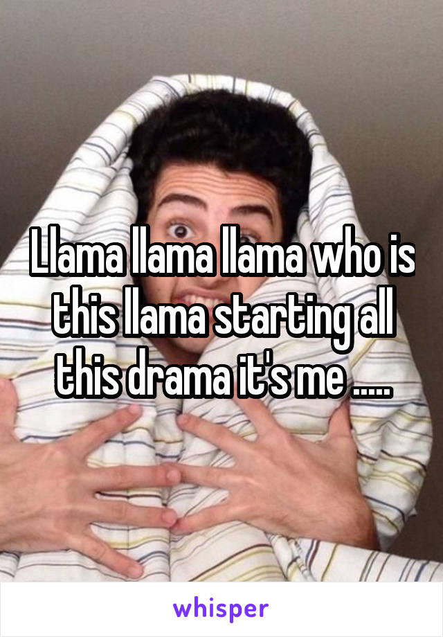 Llama llama llama who is this llama starting all this drama it's me .....
