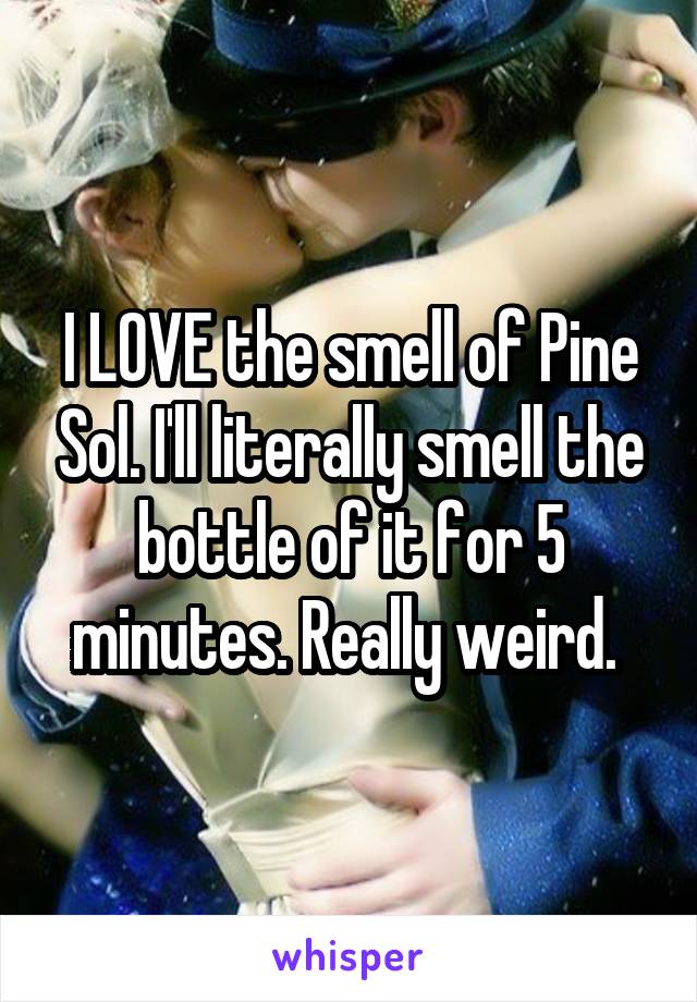 I LOVE the smell of Pine Sol. I'll literally smell the bottle of it for 5 minutes. Really weird. 