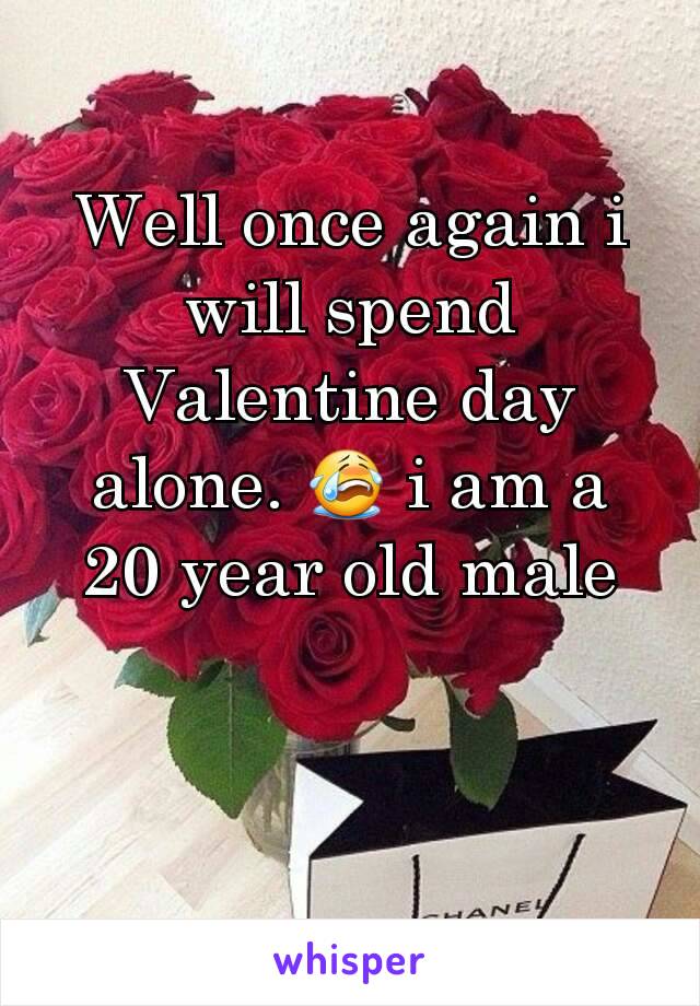 Well once again i will spend Valentine day alone. 😭 i am a 20 year old male
