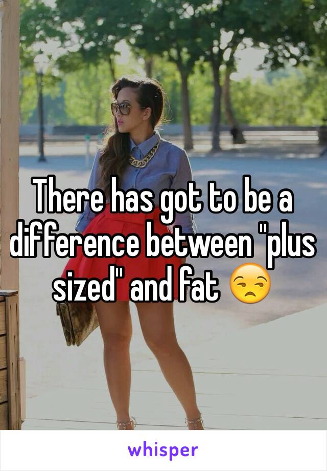 There has got to be a difference between "plus sized" and fat 😒