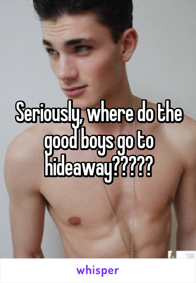 Seriously, where do the good boys go to hideaway?????