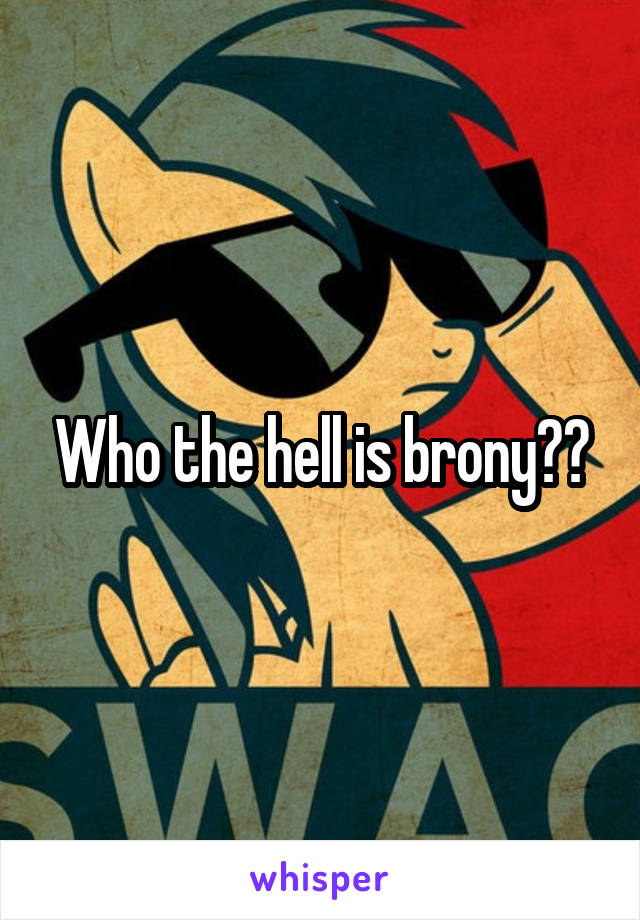Who the hell is brony??