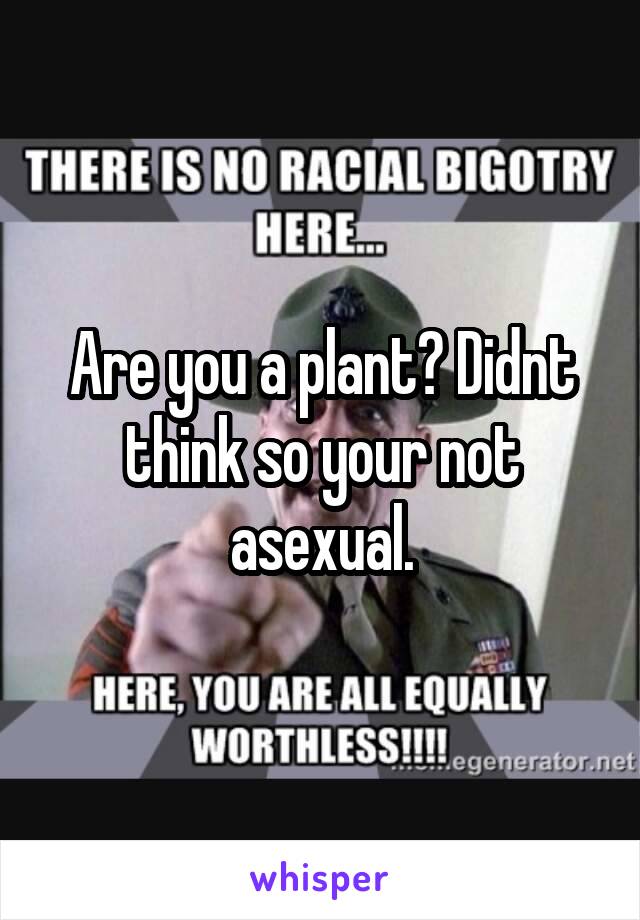 Are you a plant? Didnt think so your not asexual.