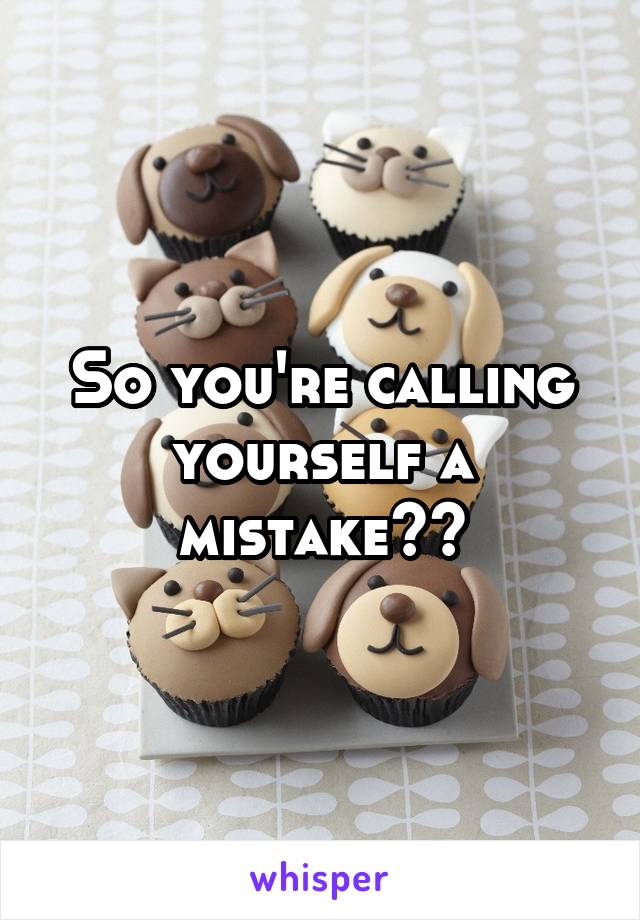 So you're calling yourself a mistake??