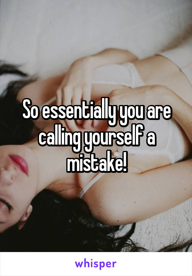 So essentially you are calling yourself a mistake!