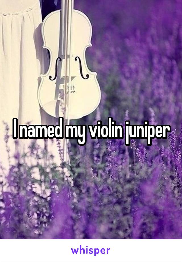 I named my violin juniper