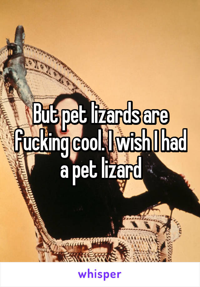 But pet lizards are fucking cool. I wish I had a pet lizard