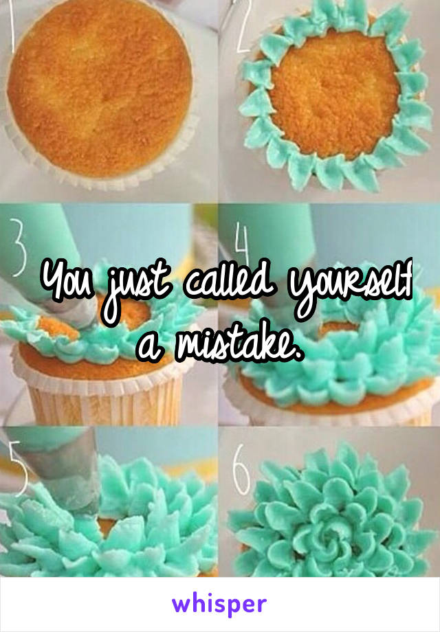 You just called yourself a mistake. 