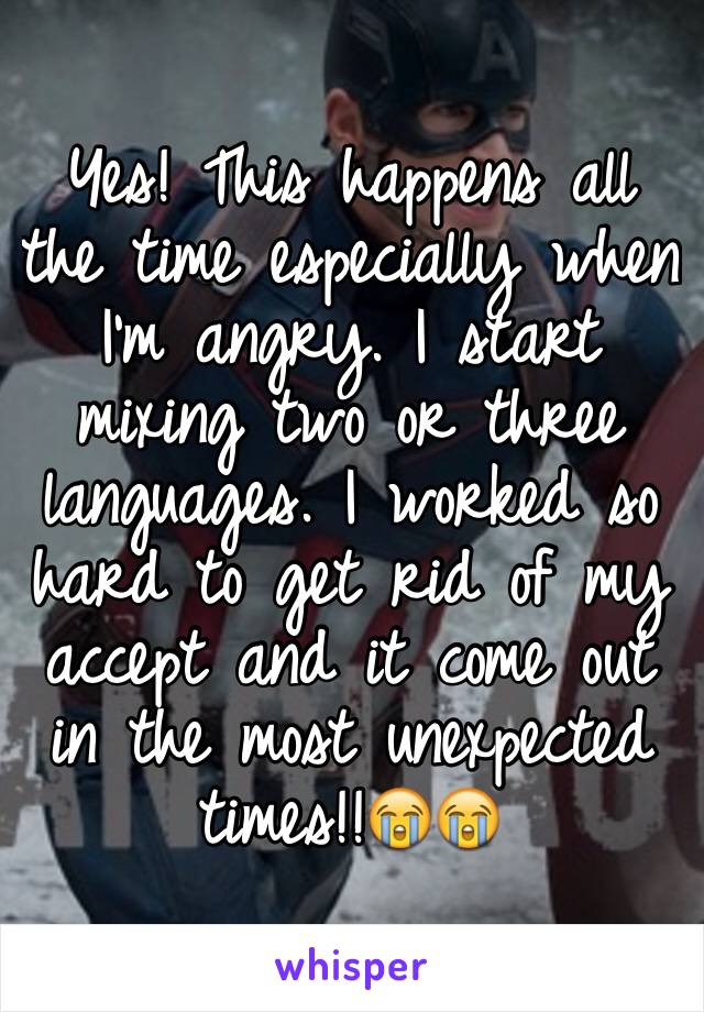 Yes! This happens all the time especially when I'm angry. I start mixing two or three languages. I worked so hard to get rid of my accept and it come out in the most unexpected times!!😭😭