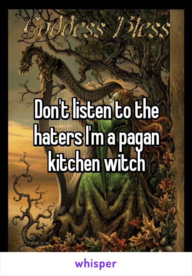 Don't listen to the haters I'm a pagan kitchen witch