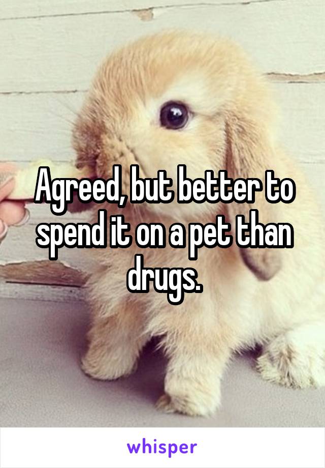 Agreed, but better to spend it on a pet than drugs.