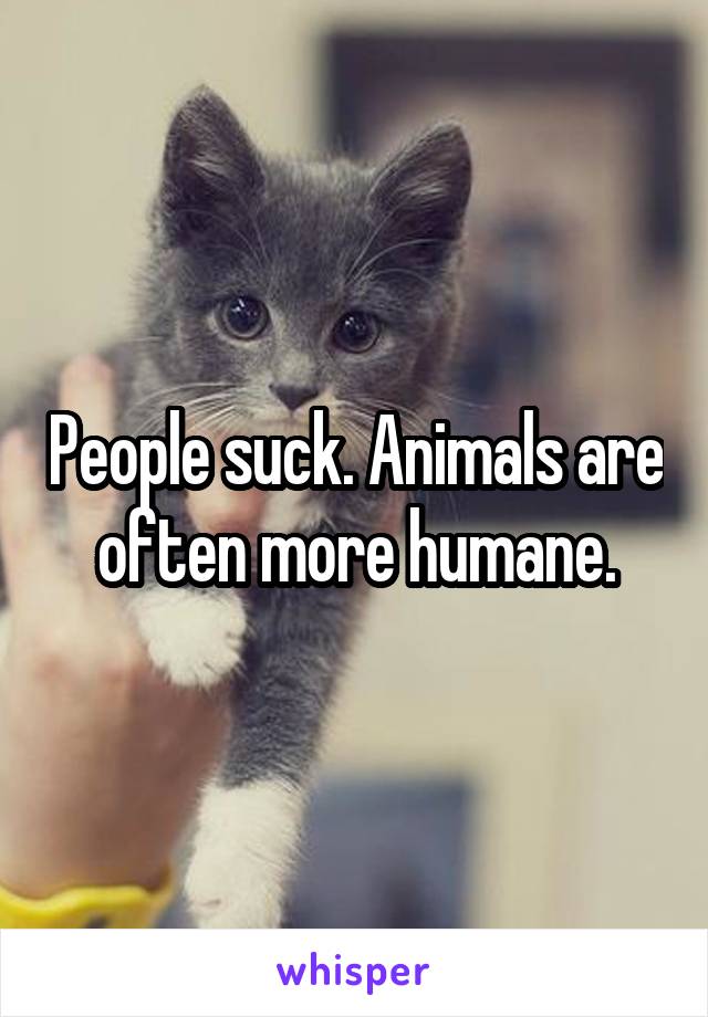 People suck. Animals are often more humane.