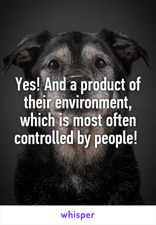 Yes! And a product of their environment, which is most often controlled by people! 