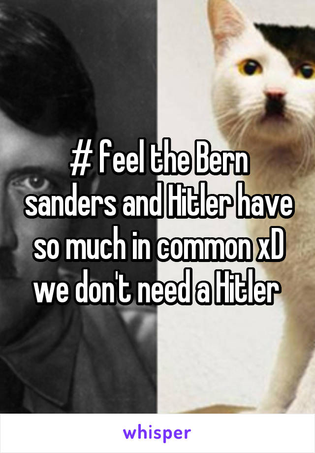 # feel the Bern sanders and Hitler have so much in common xD we don't need a Hitler 
