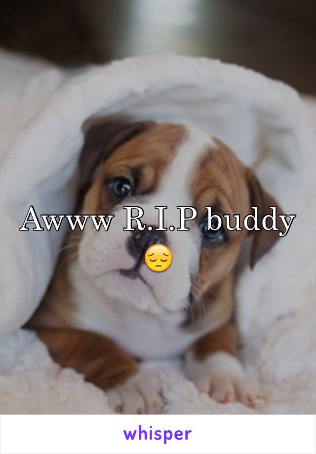 Awww R.I.P buddy 😔