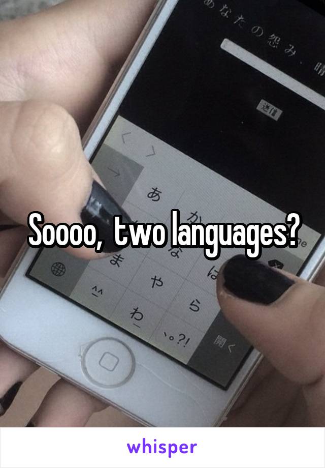 Soooo,  two languages?