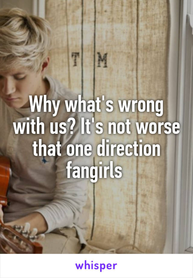 Why what's wrong with us? It's not worse that one direction fangirls 