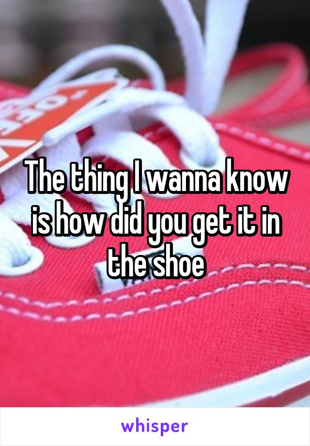 The thing I wanna know is how did you get it in the shoe