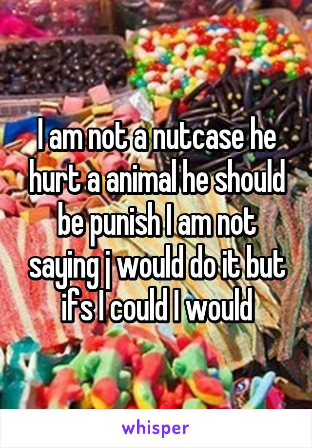 I am not a nutcase he hurt a animal he should be punish I am not saying j would do it but ifs I could I would