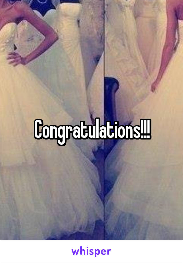 Congratulations!!!