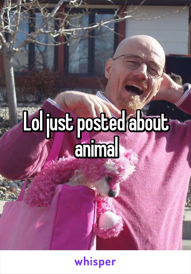 Lol just posted about animal