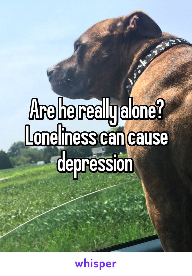  Are he really alone? 
Loneliness can cause depression 