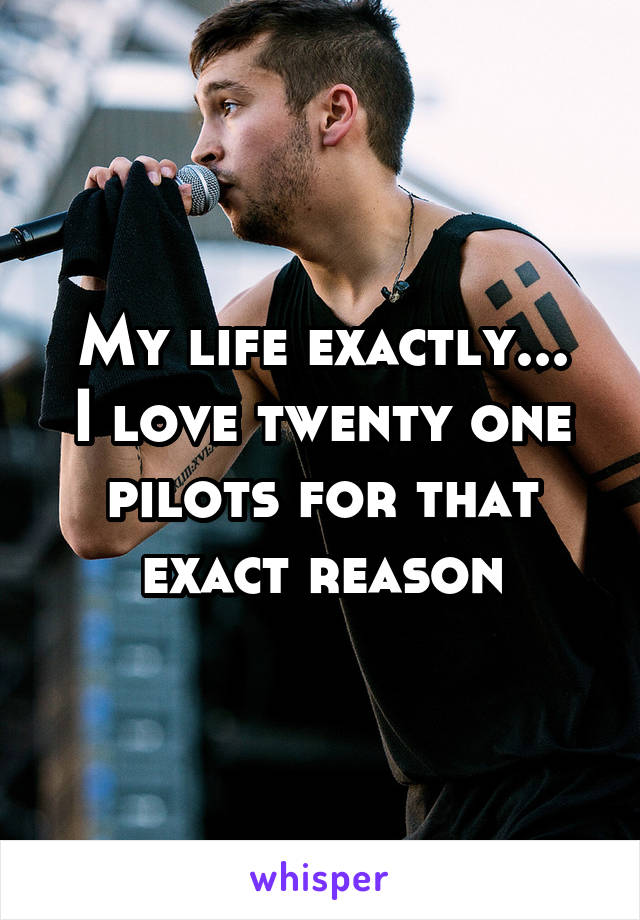 My life exactly...
I love twenty one pilots for that exact reason