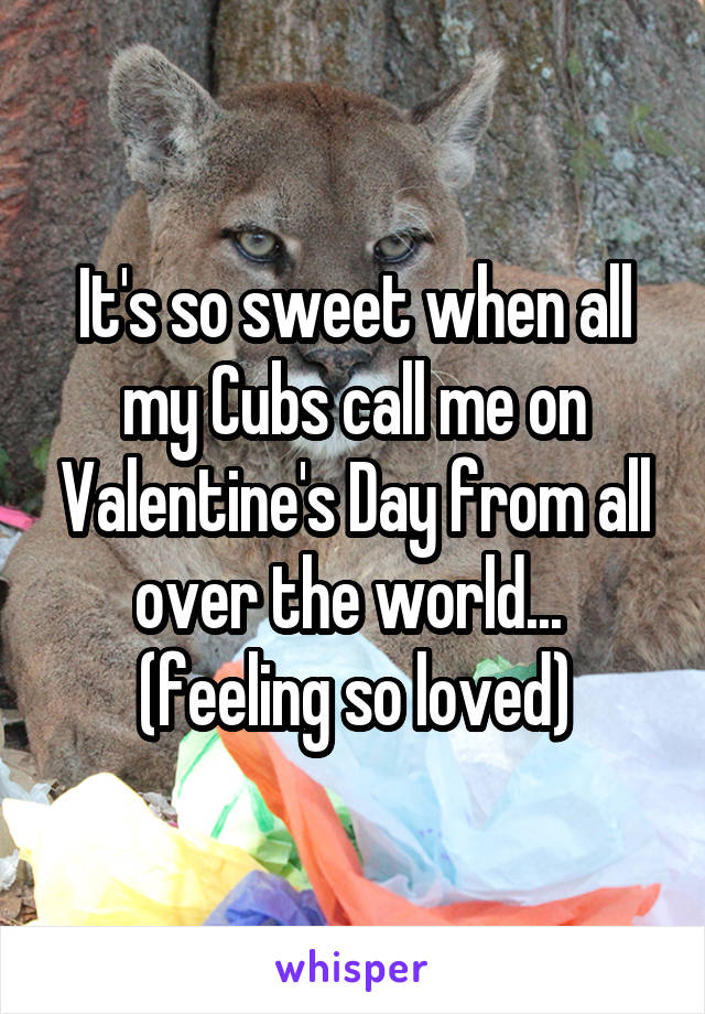 It's so sweet when all my Cubs call me on Valentine's Day from all over the world... 
(feeling so loved)