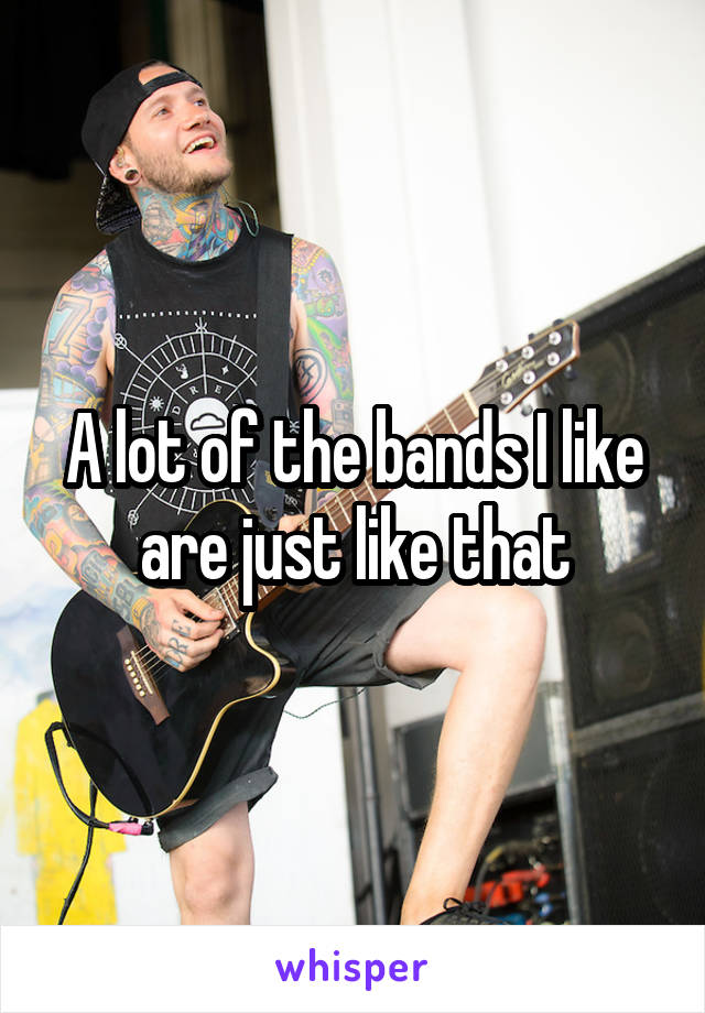 A lot of the bands I like are just like that