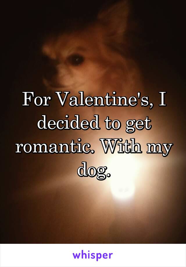 For Valentine's, I decided to get romantic. With my dog.