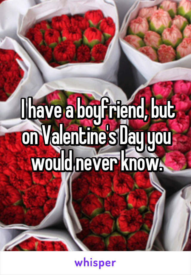 I have a boyfriend, but on Valentine's Day you would never know.