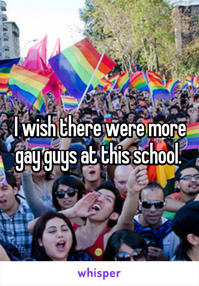 I wish there were more gay guys at this school. 