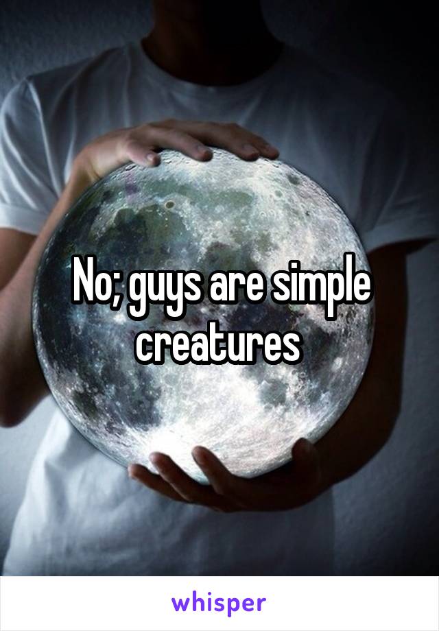 No; guys are simple creatures 