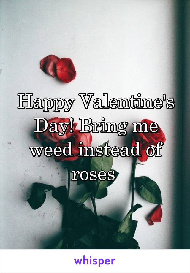 Happy Valentine's Day! Bring me weed instead of roses 