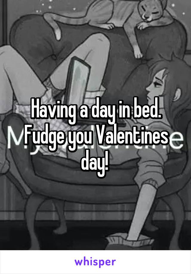 Having a day in bed. Fudge you Valentines day! 