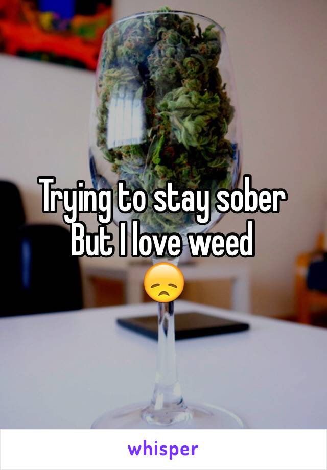 Trying to stay sober 
But I love weed
😞