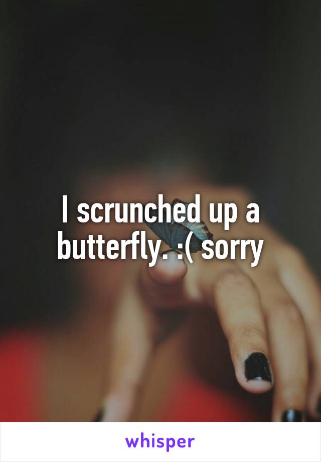 I scrunched up a butterfly. :( sorry