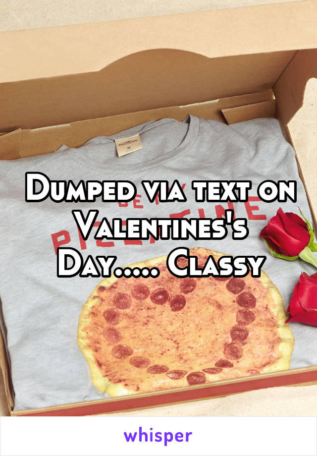 Dumped via text on Valentines's Day..... Classy