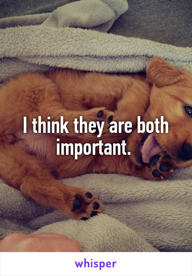 I think they are both important. 